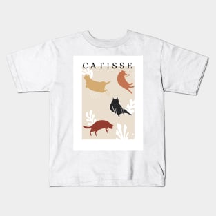 Catisse funny cat art, matisse inspired art, cat humour Kids T-Shirt